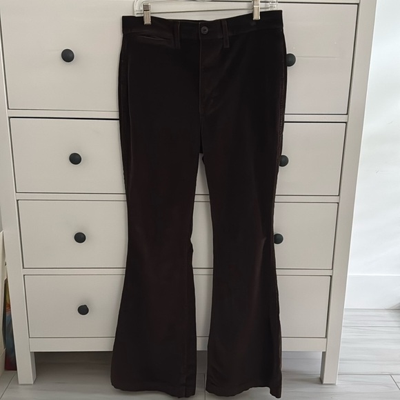Madewell Dark Brown Flare Pants - Picture 1 of 8